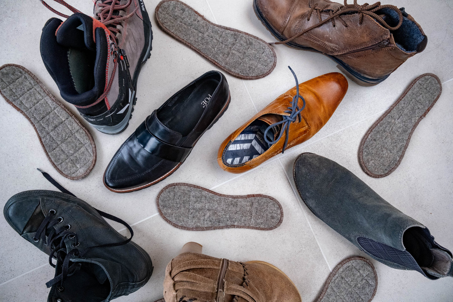 Schuheinlagen 100 % Bio-Alpakawolle