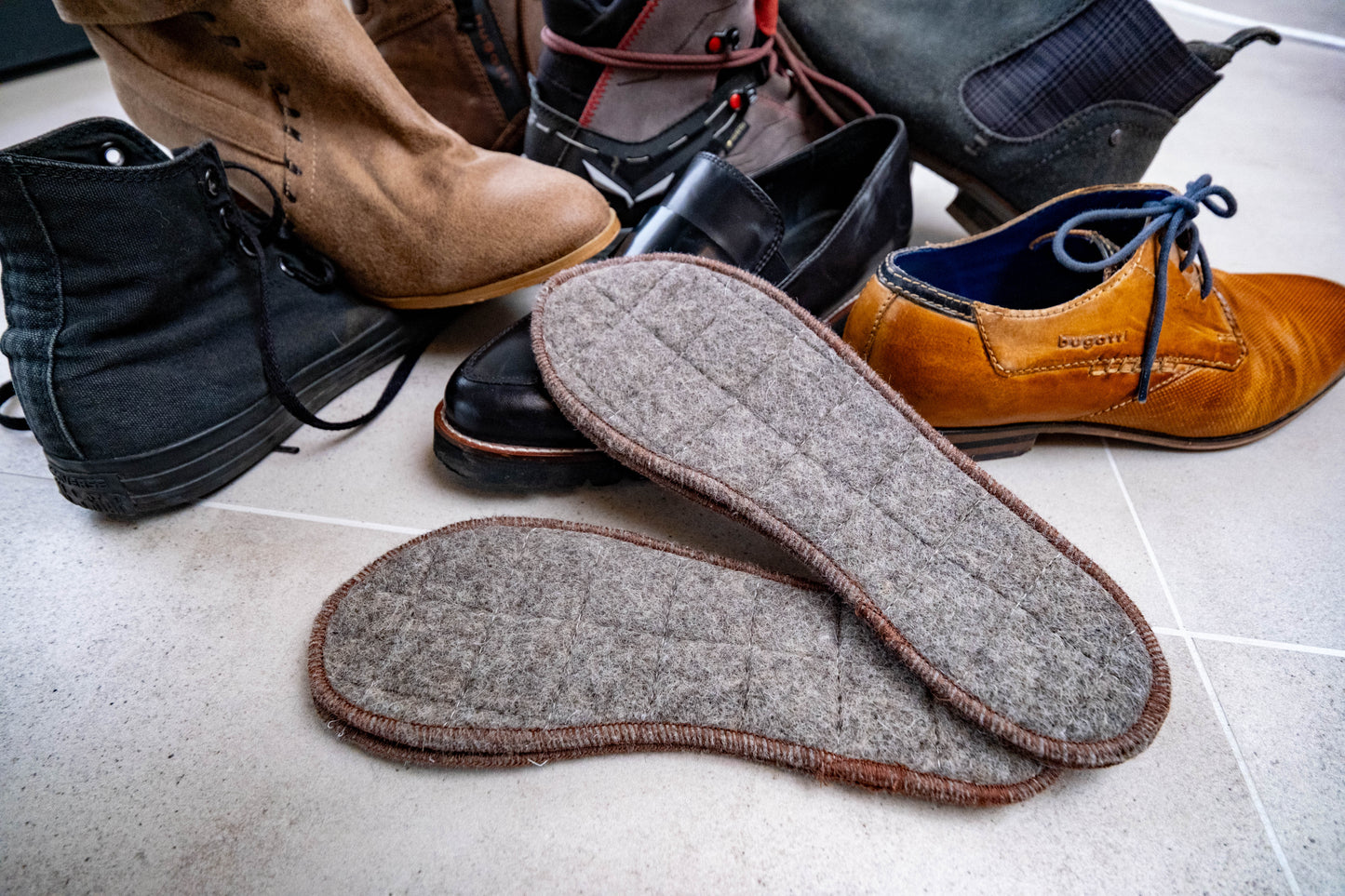 Schuheinlagen 100 % Bio-Alpakawolle